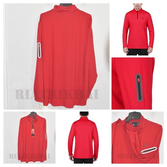 Spyder Other - RED NWT Men's  1/4 ( Quater) zip Active Lightweight Pullover Spyder